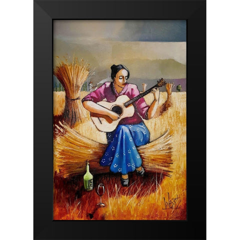Harvest Girl I Black Modern Wood Framed Art Print by West, Ronald