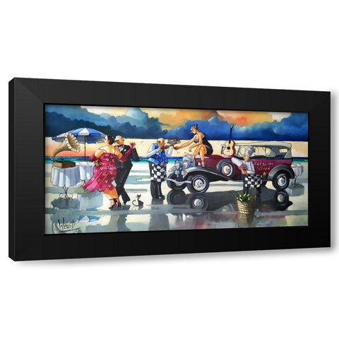 Beach Lambada II Black Modern Wood Framed Art Print with Double Matting by West, Ronald