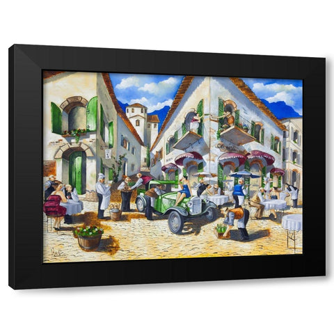 Corner Cafe at Cafe da Vinci II Black Modern Wood Framed Art Print by West, Ronald