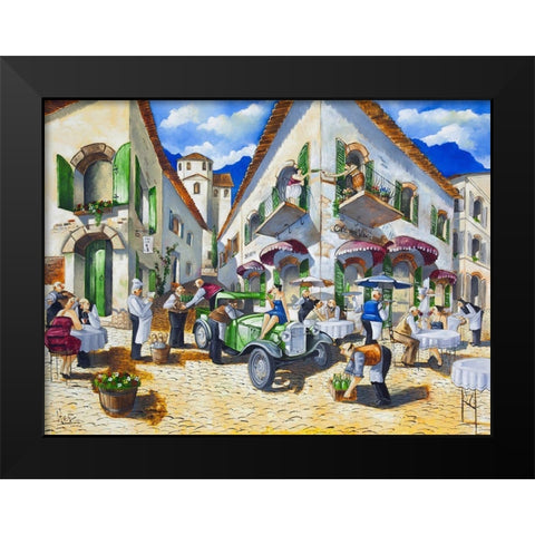 Corner Cafe at Cafe da Vinci II Black Modern Wood Framed Art Print by West, Ronald