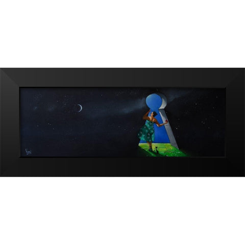 A Glimpse Black Modern Wood Framed Art Print by West, Ronald