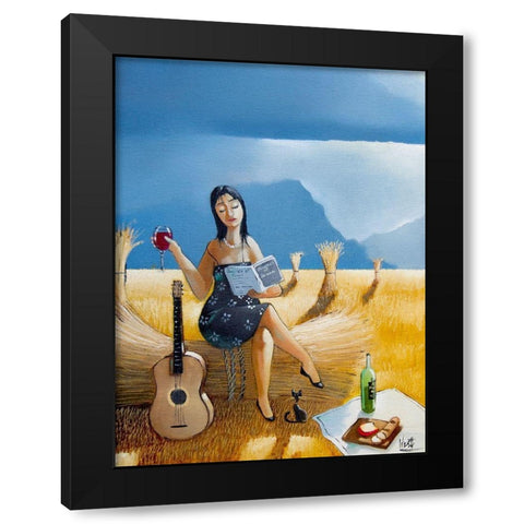 Journey of Souls Black Modern Wood Framed Art Print by West, Ronald