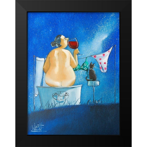 O So Heavenly Black Modern Wood Framed Art Print by West, Ronald