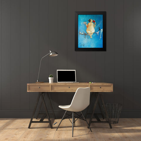 Out of This World Black Modern Wood Framed Art Print by West, Ronald