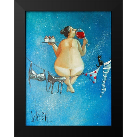 Out of This World Black Modern Wood Framed Art Print by West, Ronald