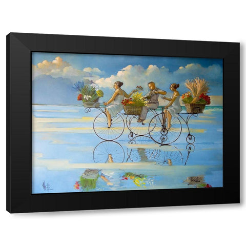 The Scenic Route Black Modern Wood Framed Art Print with Double Matting by West, Ronald