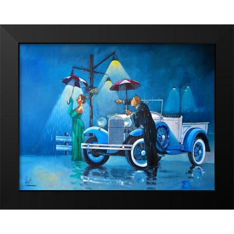 Late For the Ball Black Modern Wood Framed Art Print by West, Ronald