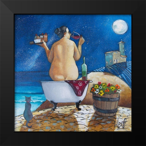 Bath I Black Modern Wood Framed Art Print by West, Ronald