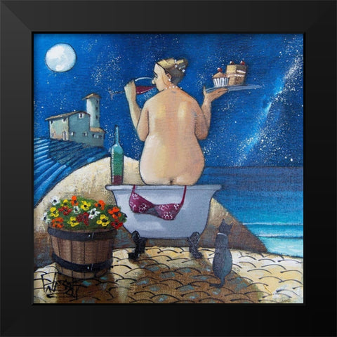 Bath II Black Modern Wood Framed Art Print by West, Ronald