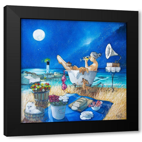 Just Perfect at Vlees Bay Black Modern Wood Framed Art Print by West, Ronald