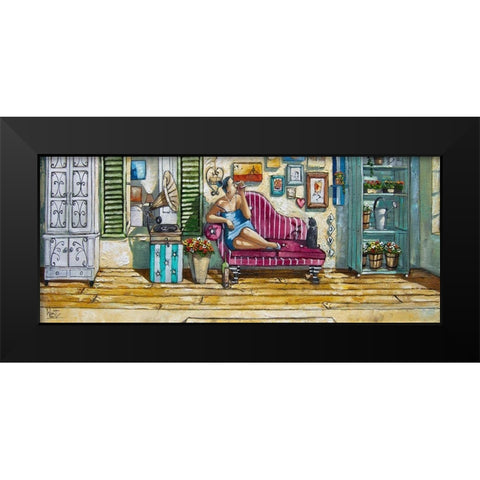 The Farmers Wife Black Modern Wood Framed Art Print by West, Ronald