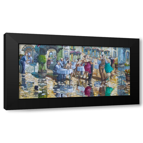 Cafe Elize Black Modern Wood Framed Art Print by West, Ronald