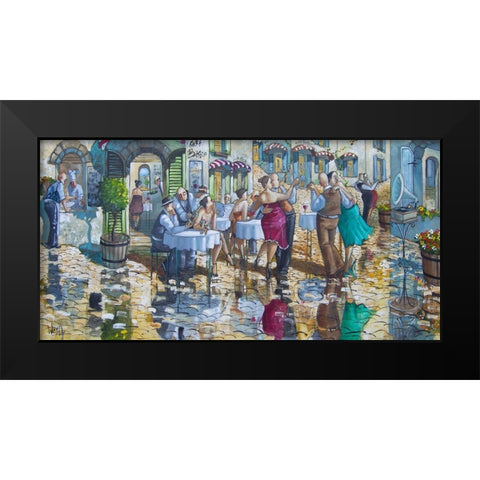 Cafe Elize Black Modern Wood Framed Art Print by West, Ronald