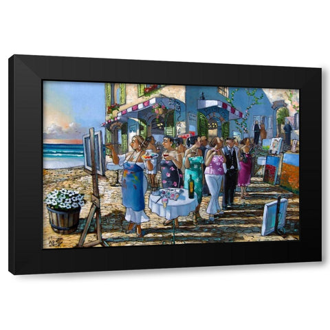The Exhibition Black Modern Wood Framed Art Print with Double Matting by West, Ronald