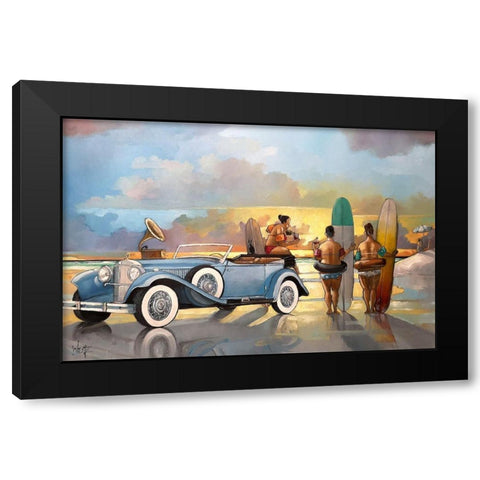 Shubies Black Modern Wood Framed Art Print with Double Matting by West, Ronald