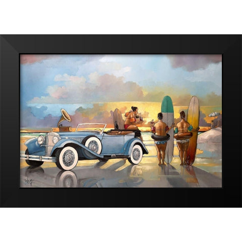 Shubies Black Modern Wood Framed Art Print by West, Ronald