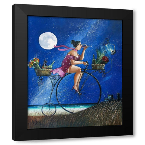 Running Late Black Modern Wood Framed Art Print by West, Ronald