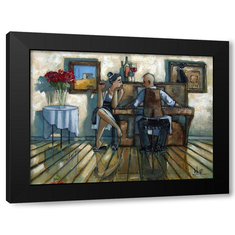 Last Song II Black Modern Wood Framed Art Print with Double Matting by West, Ronald