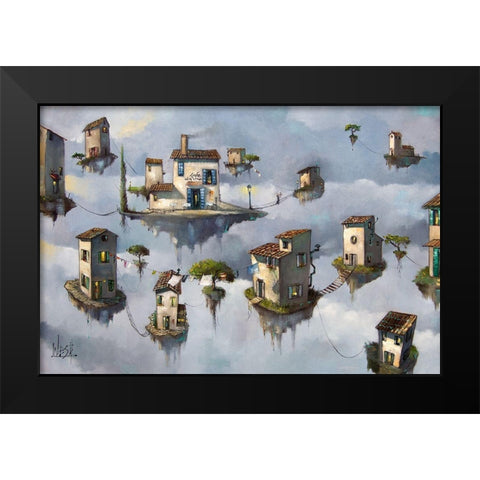 High Society Black Modern Wood Framed Art Print by West, Ronald