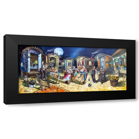 Gypsies Black Modern Wood Framed Art Print with Double Matting by West, Ronald