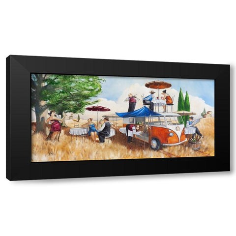 A Traveling Restaurant Black Modern Wood Framed Art Print by West, Ronald