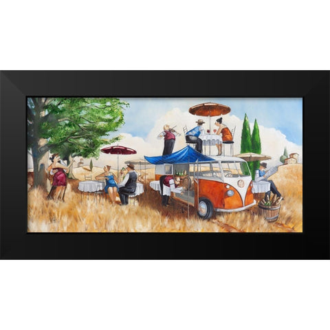 A Traveling Restaurant Black Modern Wood Framed Art Print by West, Ronald