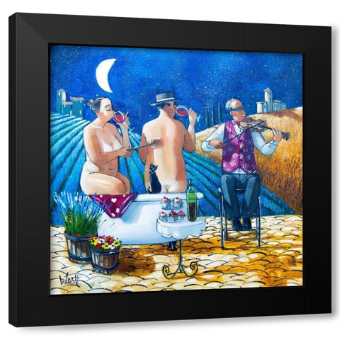 Late Night Bath II Black Modern Wood Framed Art Print with Double Matting by West, Ronald