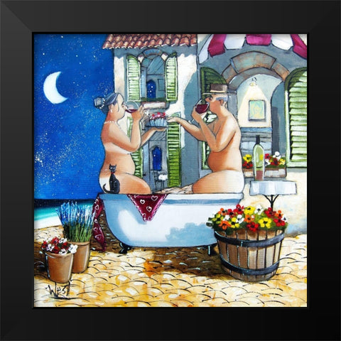 Late Night Bath III Black Modern Wood Framed Art Print by West, Ronald