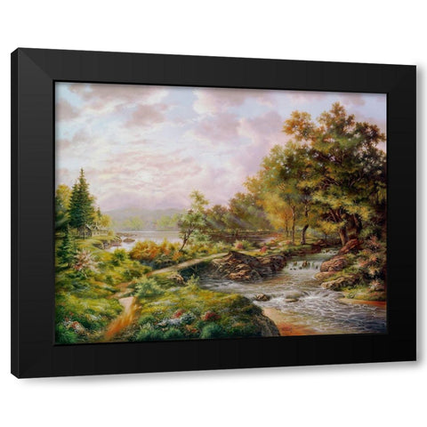 Summer Retreat Black Modern Wood Framed Art Print by Strubel, Klaus