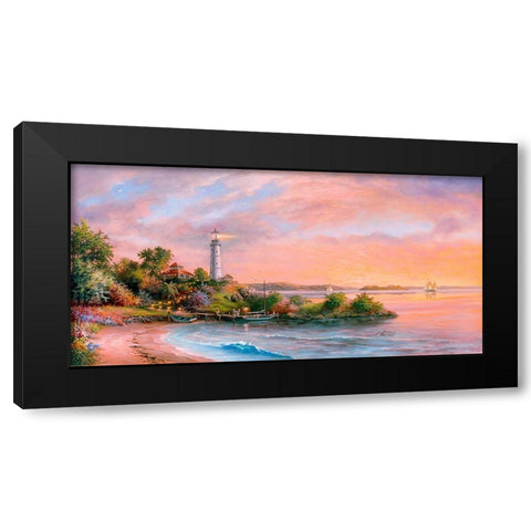 Cape Paradise Black Modern Wood Framed Art Print with Double Matting by Strubel, Klaus