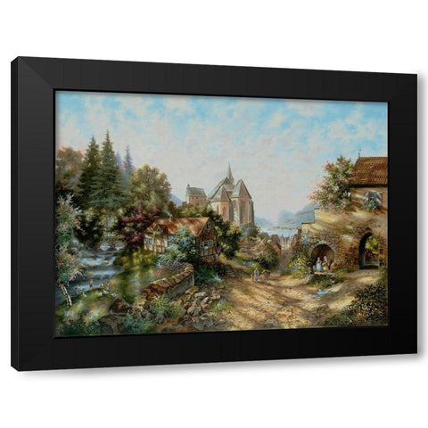 Andernach at the Rhine Black Modern Wood Framed Art Print with Double Matting by Strubel, Klaus