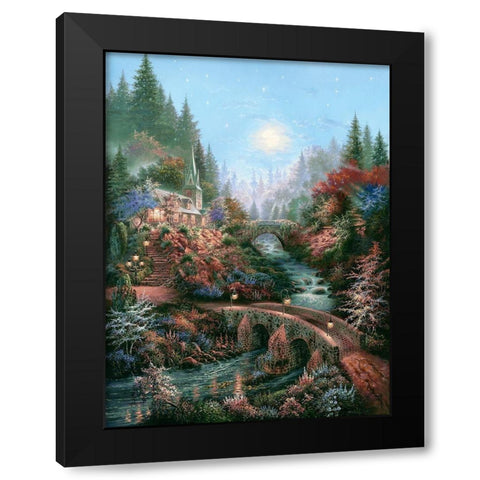 Moonlight Grace Black Modern Wood Framed Art Print by Strubel, Klaus
