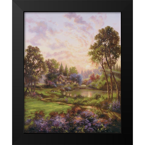 Country Reverie Black Modern Wood Framed Art Print by Strubel, Klaus