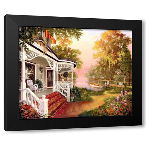 A Little Piece of Heaven Black Modern Wood Framed Art Print by Strubel, Klaus