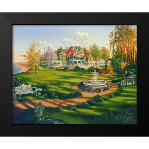 Garden Cove Black Modern Wood Framed Art Print by Strubel, Klaus