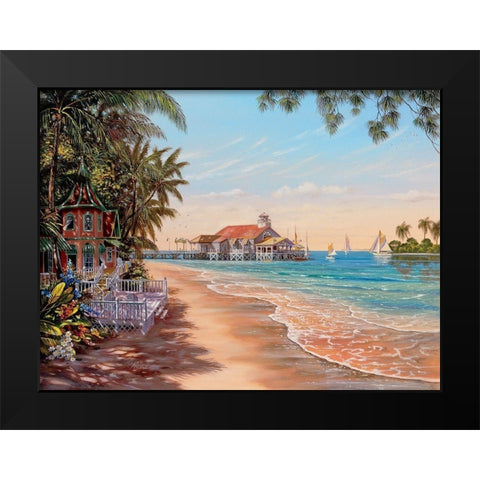 Suncoast Black Modern Wood Framed Art Print by Strubel, Klaus