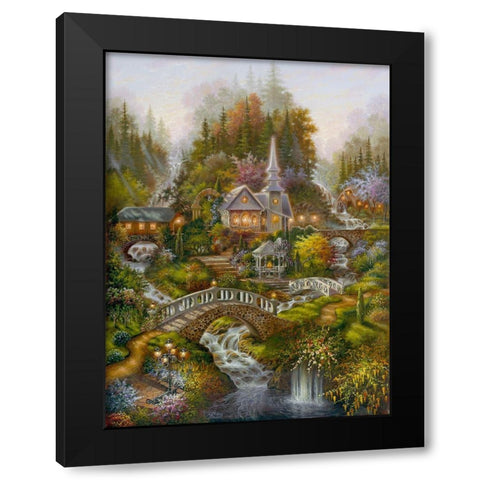 Hillside Sanctuary Black Modern Wood Framed Art Print by Strubel, Klaus