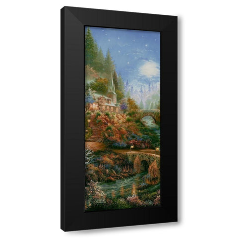 Moonlight Grace panel Black Modern Wood Framed Art Print with Double Matting by Strubel, Klaus