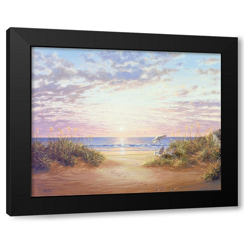 Paradise Dawn Black Modern Wood Framed Art Print with Double Matting by Strubel, Klaus