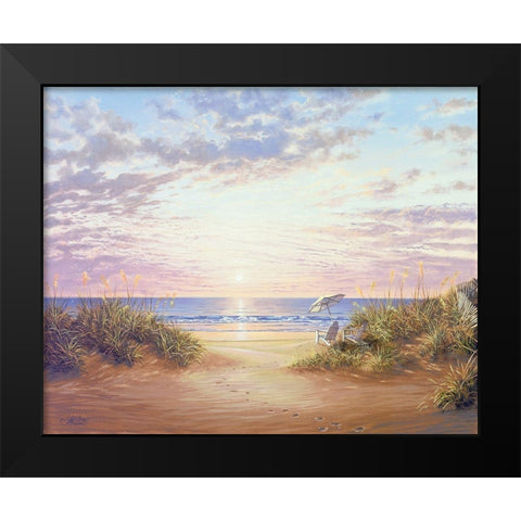 Paradise Dawn Black Modern Wood Framed Art Print by Strubel, Klaus