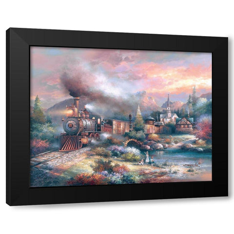 Maryland Mountain Express Black Modern Wood Framed Art Print with Double Matting by Lee, James