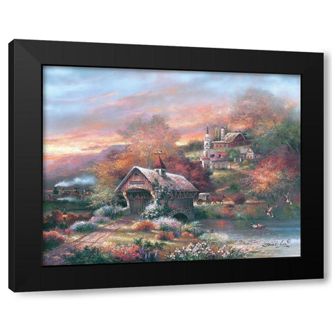 Old Mill Creek Black Modern Wood Framed Art Print with Double Matting by Lee, James