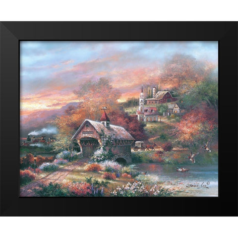 Old Mill Creek Black Modern Wood Framed Art Print by Lee, James