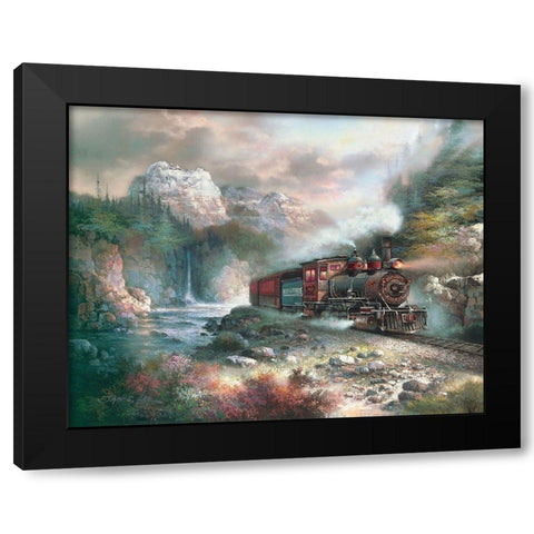 Rio Grande Express Black Modern Wood Framed Art Print with Double Matting by Lee, James