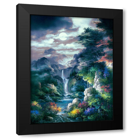 Midnight Mist Canyon Black Modern Wood Framed Art Print with Double Matting by Lee, James