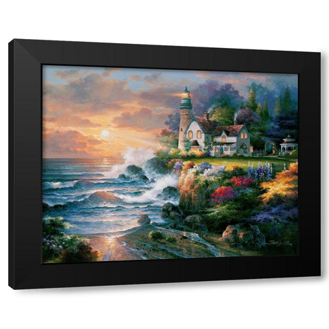 Twilight Beacon Black Modern Wood Framed Art Print by Lee, James