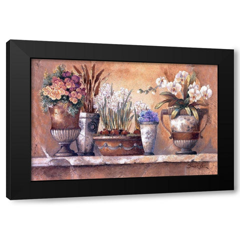 Antique Blossoms Black Modern Wood Framed Art Print with Double Matting by Lee, James