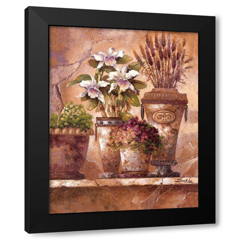 Floral Elegance 1 Black Modern Wood Framed Art Print by Lee, James