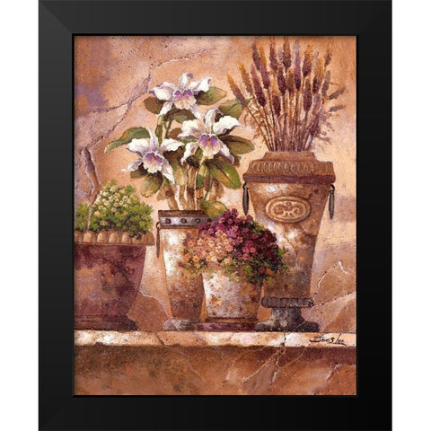 Floral Elegance 1 Black Modern Wood Framed Art Print by Lee, James