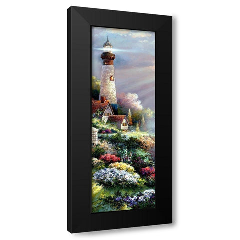 Peaceful Reflections Panel I Black Modern Wood Framed Art Print by Lee, James